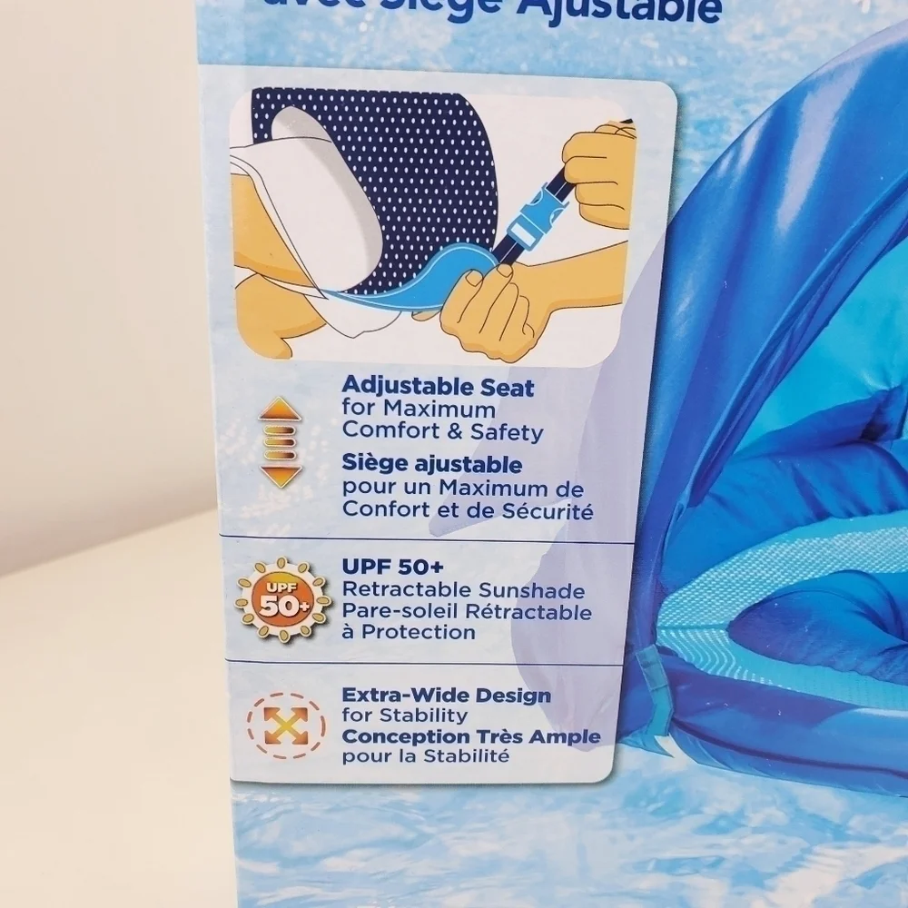 Kids SwimSchool Fun Fish BabyBoat in Blue by Aqua Leisure 6-24 months New - Picture 4 of 12